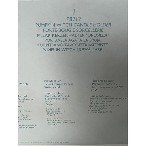 Retired PartyLite Halloween Witch Pumpkin Jar Pillar Candleholder P8212 w/ Box - Picture 8 of 8